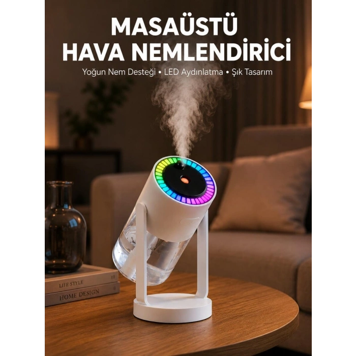 Araç ve Ev İçin Hava Nemlendirici Projektörlü Sessiz Buhar Yeni Nesil