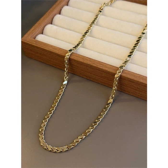 Arpa Zincir Kolye - 70cm - Altın