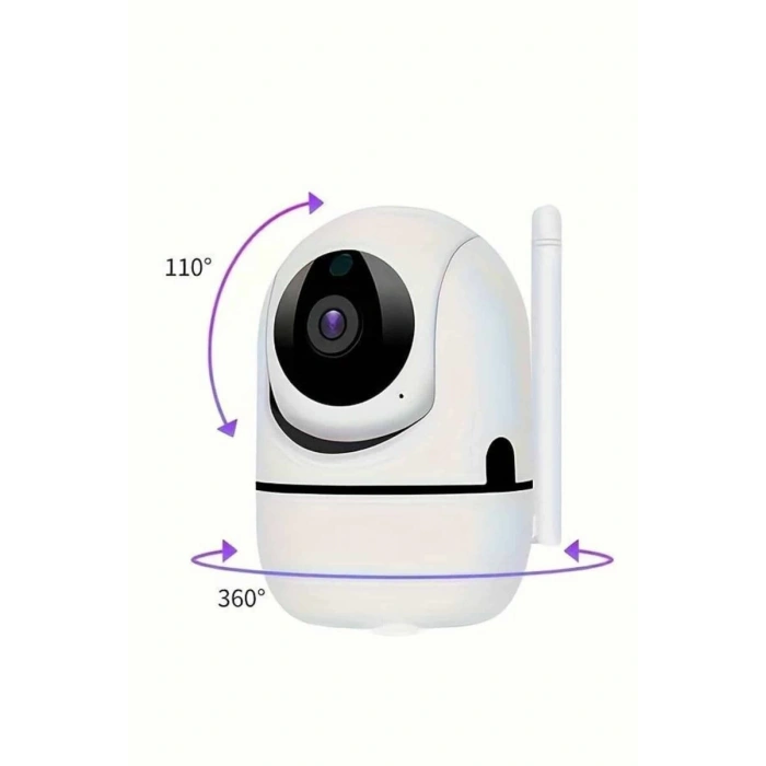 Baby Kamera Kablosuz 720P Beyaz 360 Derece Wifi Kamera Full HD 1080p