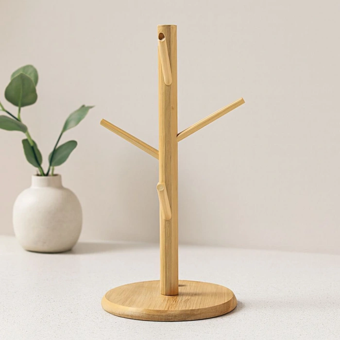 Bambu Ahşap Bardak ve Fincan Askısı 35x60 cm