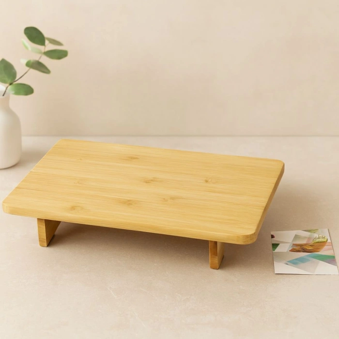 Bambu Ahşap Dikdörtgen Sunum Panosu 32.5x21.5 cm Ayaklı 5 cm