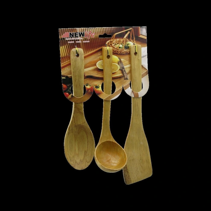 Bambu Ahşap Mutfak Servis Seti 3 Parça (27/27/32 cm)