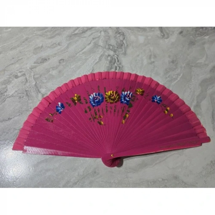 HERŞEYTREND 12li Bambu Çift Taraflı Renkli Yelpaze