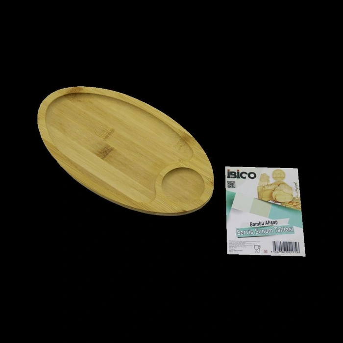 Bambu Oval 2 Bölmeli Mini Servis Tepsisi 25x14x1.4 cm