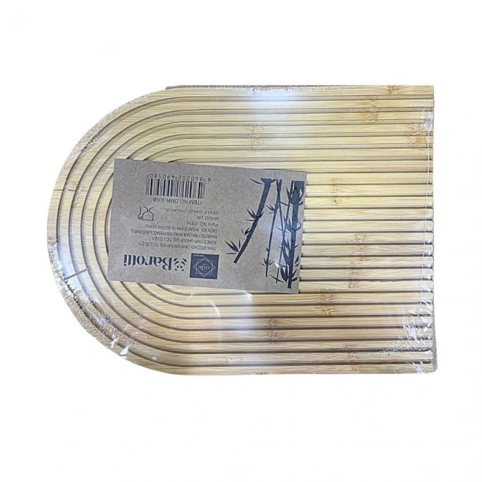 Bambu Oval Çizgili Sunumluk