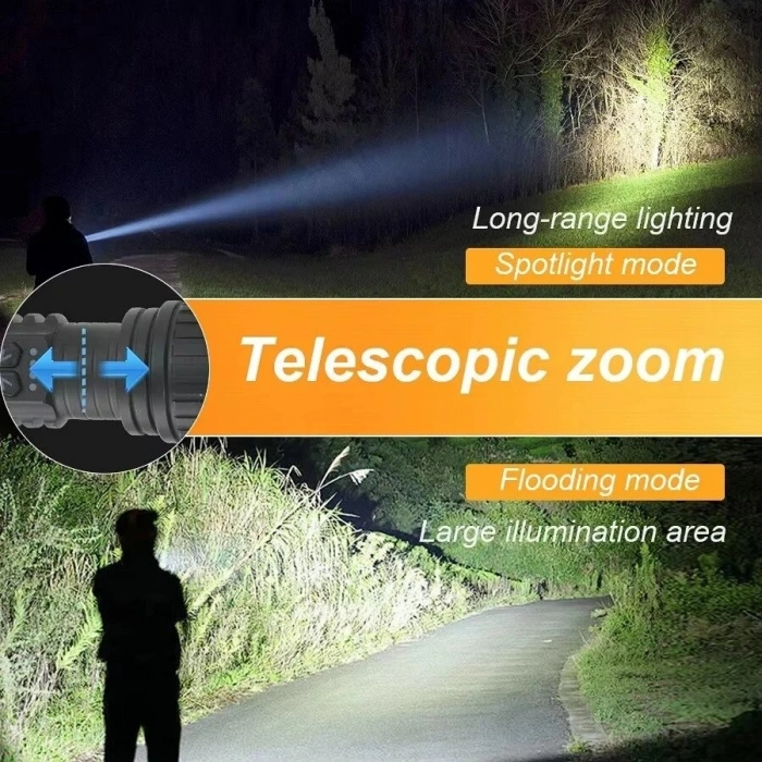 Bedotech Bd-14 10w Tg Led Alüminyum Alaşımlı Zoomlu Type-c Şarjlı El Feneri