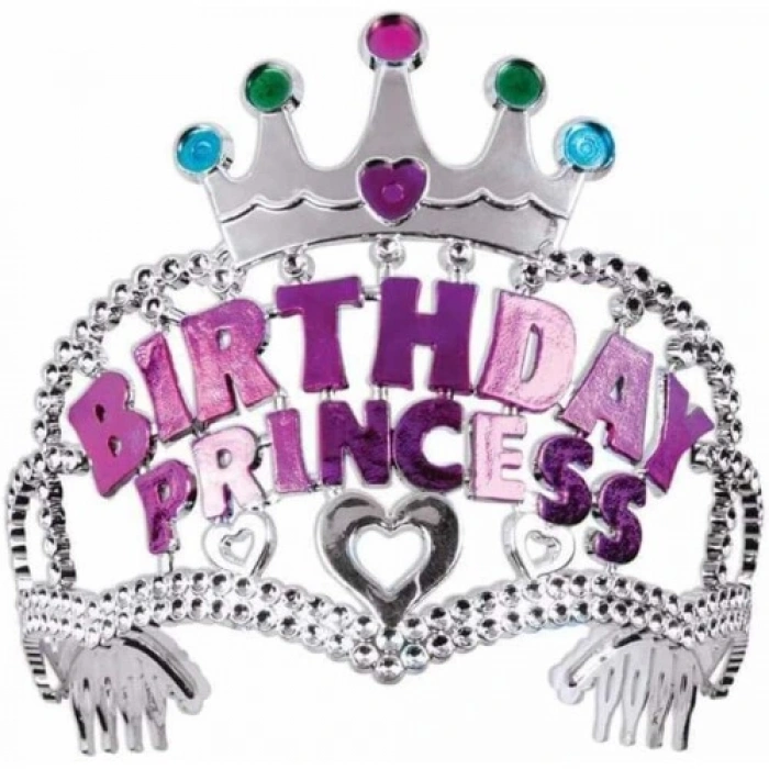 HERŞEYTREND Birthday Prenses Yazılı Çocuk Parti Tacı