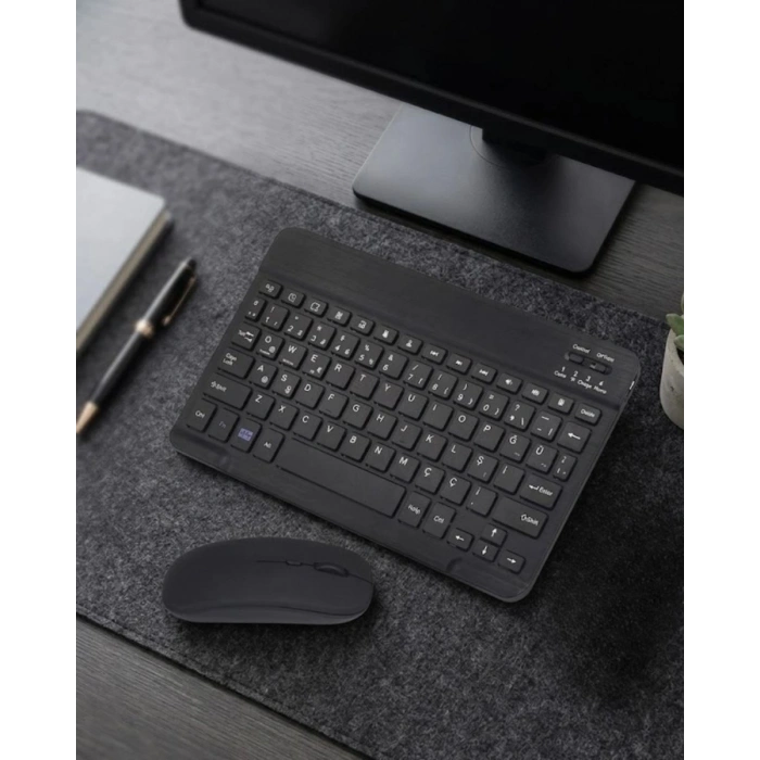 Bluetooth Klavye Mouse Seti Taşınabilir Wireless Bilgisayar Aksesuarı
