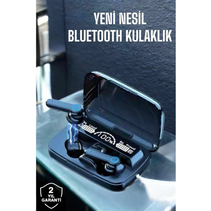 Bluetooth Kulaklık Powerbankli Dijital Göstergeli Dokunmatik Kontrol