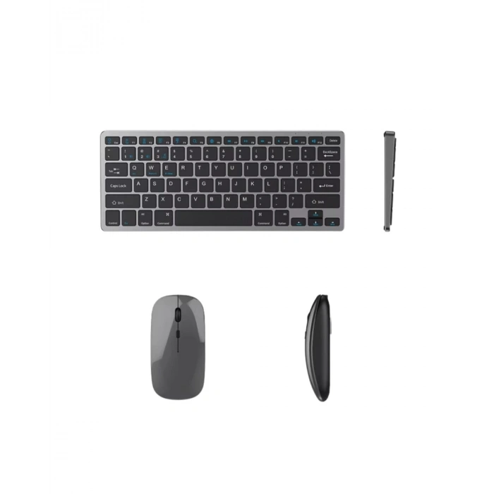 Bluetooth ve 2.4G Destekli Kablosuz Klavye Mouse Seti Şarj Edilebilir