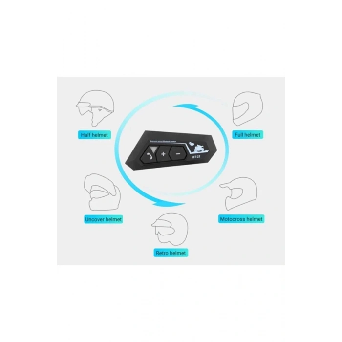 Bt22 Kask Kulaklık Bluetooth Motosiklet Kulaklık 5.0 Bluetooth Interkom Motorsiklet Kulaklık