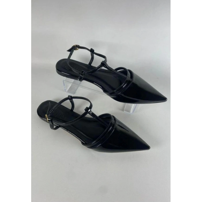 Canca Siyah Rugan Babet Ayakkabı