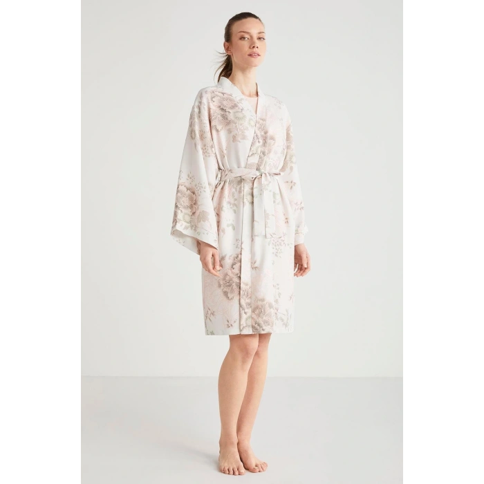 Catherines Çiçek Desen 2li Sabahlık Gecelik Takımı