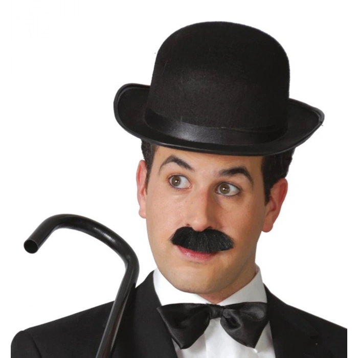 Charlie Chaplin Stil Yetişkin Şapkası – Siyah Melon Parti Şapkası