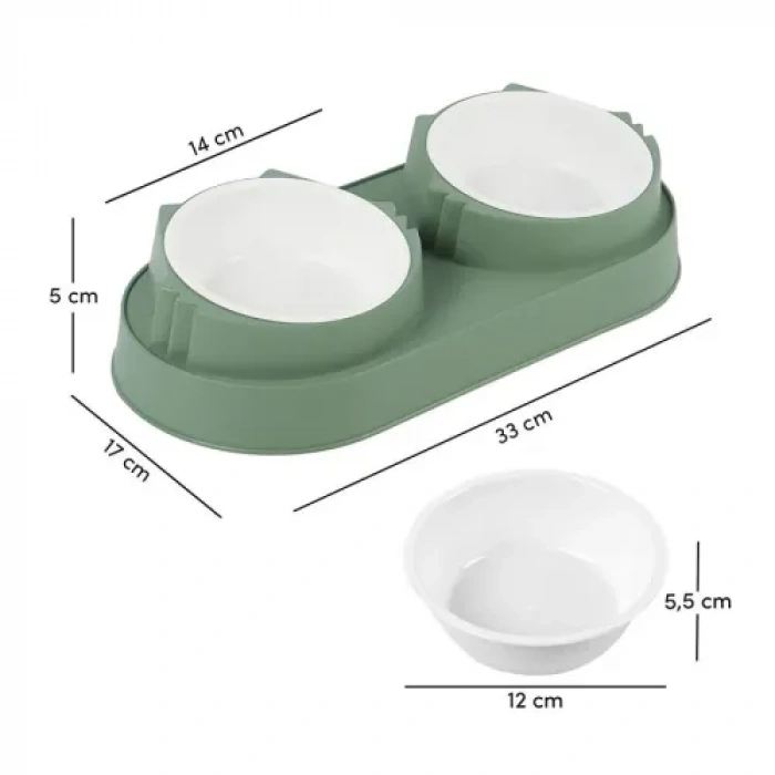 HERŞEYTREND Çift Bölmeli Mama ve Su Kabı