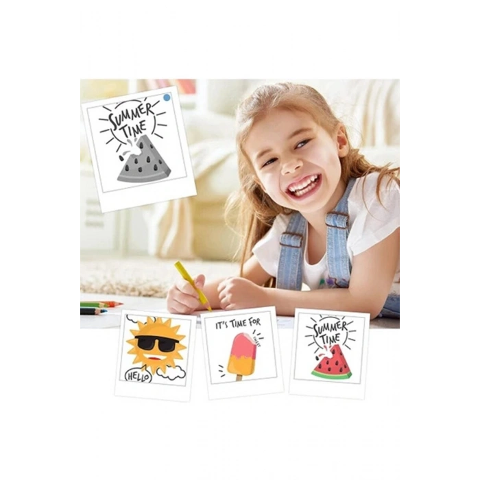 Çocuk Kamera Baskı Kağıdı, 5’li Rulo 57x25mm Çekirdekli Fotoğraf Baskı Termal Kağıt Rulo
