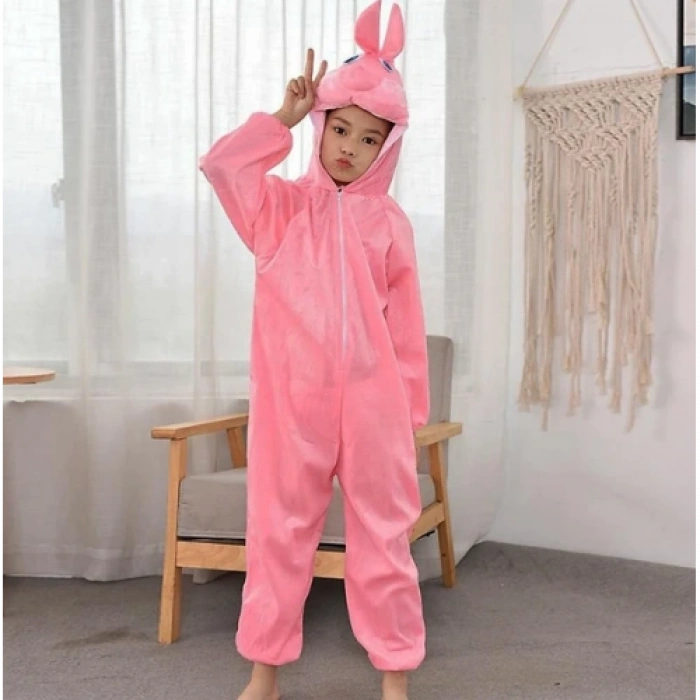 HERŞEYTREND Çocuk Tavşan Kostümü Pembe Renk 4-5 Yaş