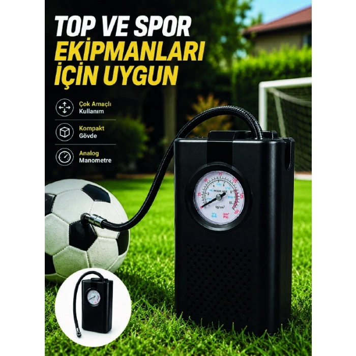 Çok Amaçlı Taşınabilir Hava Pompası Araç Bisiklet Top Lastik Şişirme Pompası