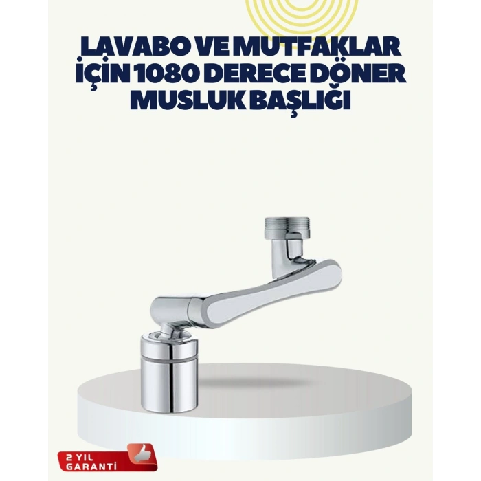 Çok Yönlü Dönebilen Musluk Başlığı 2 Fonksiyonlu Su Akışı