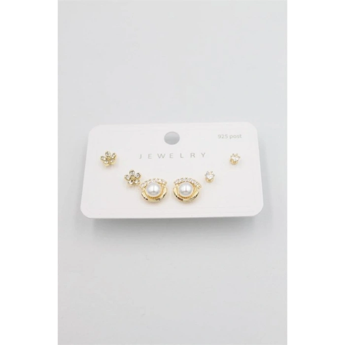 Çoklu Set Küpe - Altın