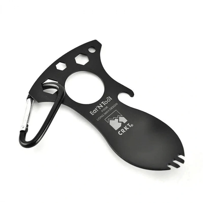 Crkt 9100k Eat’n Tool Karabina Çok Fonksiyonlu Karabina Tornavida Lokma Açacak Çatal Kaşık