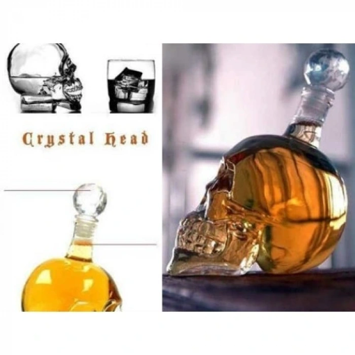 HERŞEYTREND Crystal Head Kuru Kafa Cam Şişe 350 ml