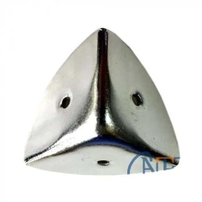 Dekoratif, Kutu, Sandık Köşesi - 45x28 Mm,büyük, Nikel, 1 Adet