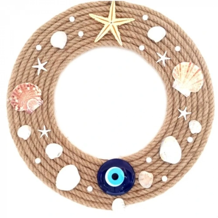 HERŞEYTREND Deniz Yıldızlı İncili Nazar Boncuklu Duvar Ve Kapı Süsü