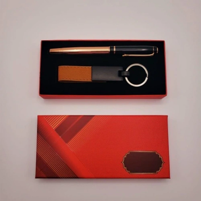 HERŞEYTREND Deri Metal Anahtarlık ve Roller Kalem