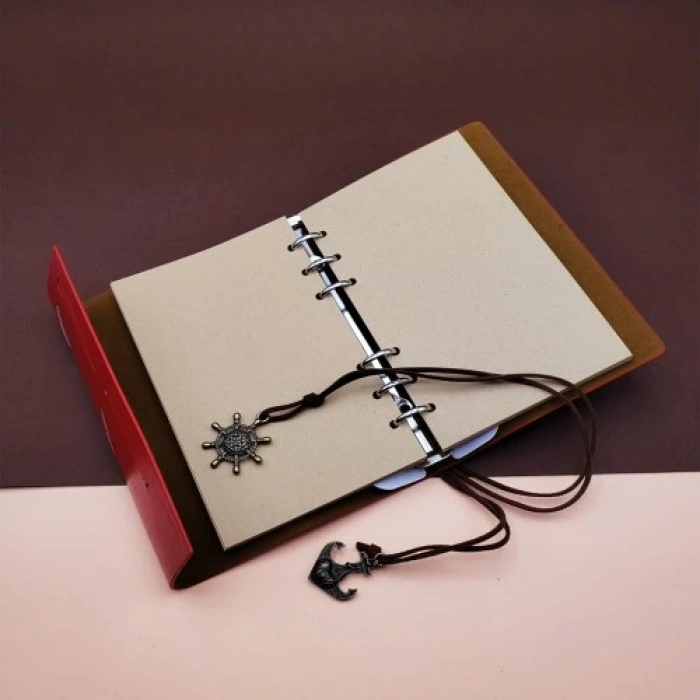 HERŞEYTREND Deri Pusula Tasarımlı Defter