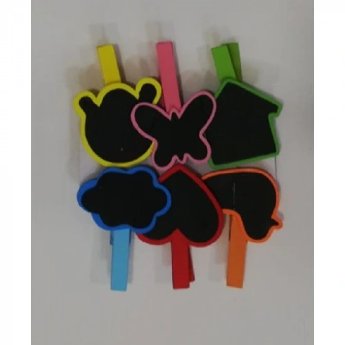 HERŞEYTREND Desenli Notlu Ahşap Mandal (6lı Set - 10 Paket)