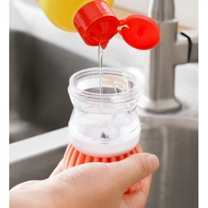 HERŞEYTREND Deterjan Hazneli Bulaşık Yıkama Fırçası