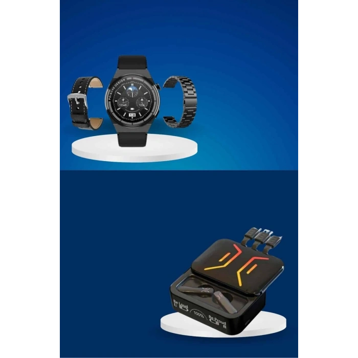 Dijital Göstergeli Bluetooth Kulaklık ve Bildirim Görebilen Akıllı Saat Alarm ve Titreşim