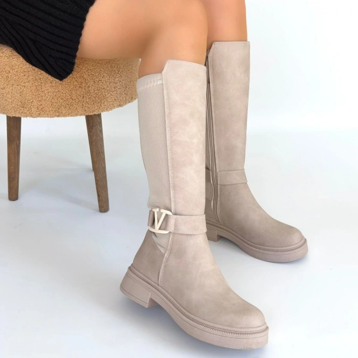 HERŞEYTREND Diona Bej Nubuk Çizme