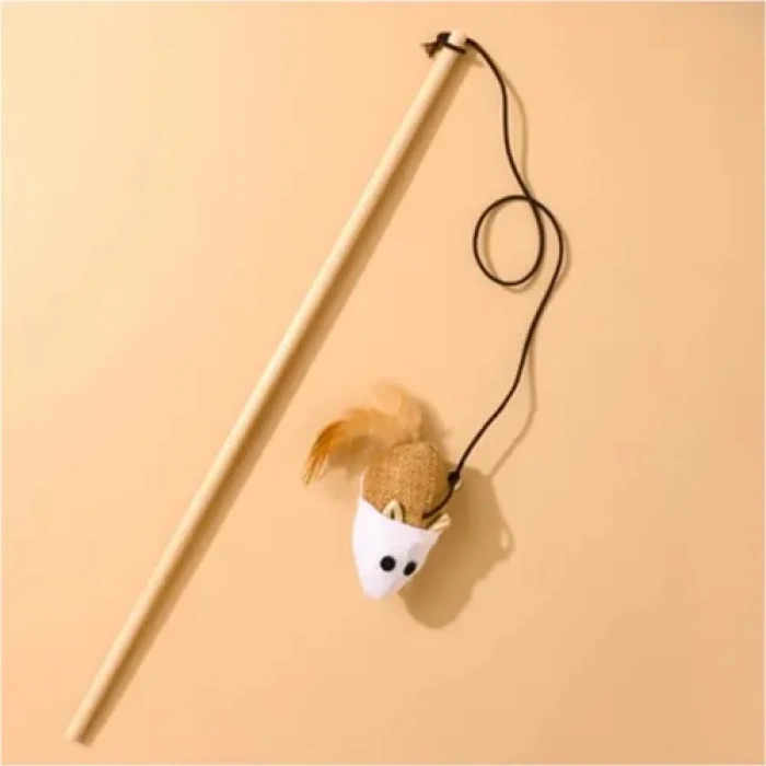 HERŞEYTREND Doğal Jut Fare Sembollü Kedi Oltası