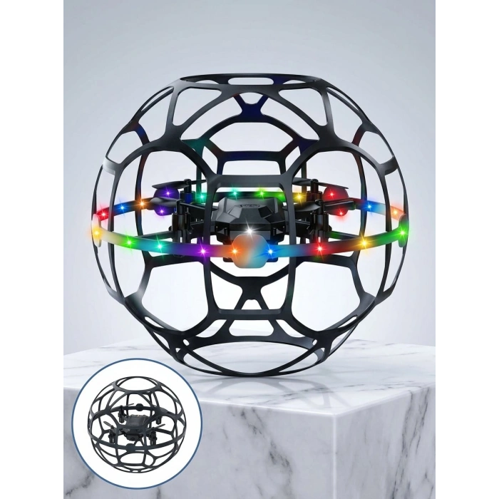 El Hareketi Kontrollü Futbol Topu Tasarımlı Drone LED Işıklı