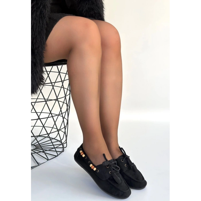 HERŞEYTREND Elora Siyah Süet Babet