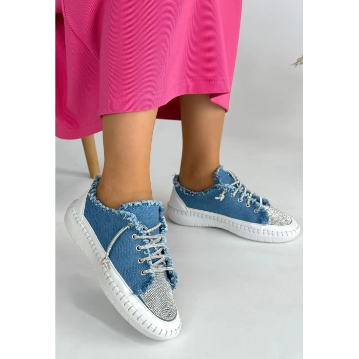 Enber Mavi Kot Bağcıklı Spor Ayakkabı