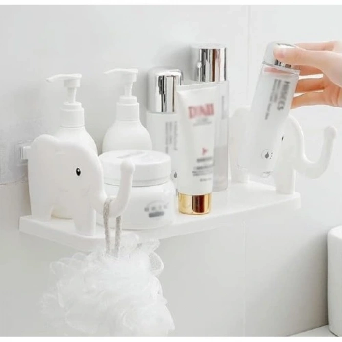 HERŞEYTREND Fil Desenli Yapışkanlı Çok Amaçlı Raf