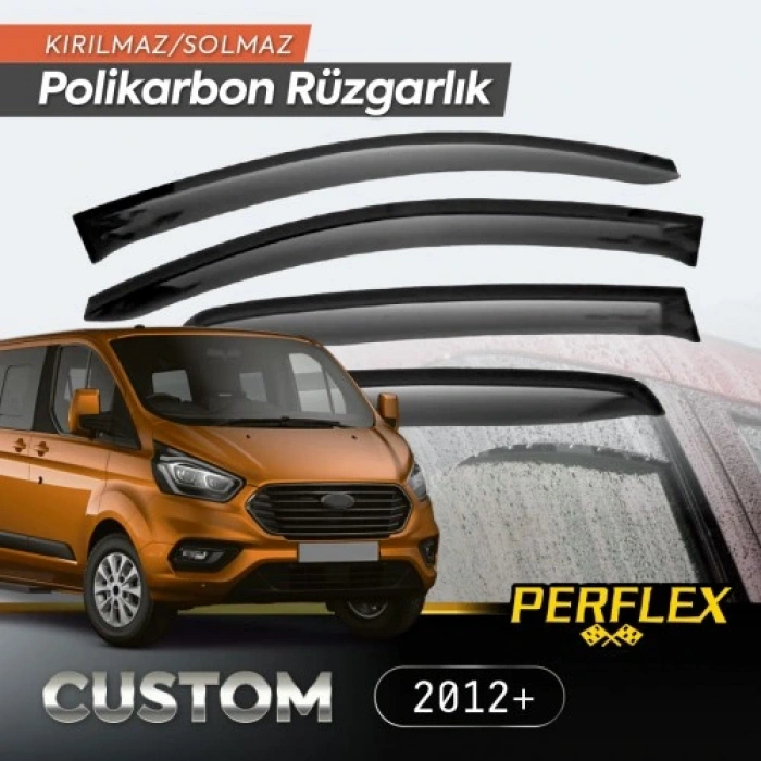 HERŞEYTREND Ford Custom 2012+ Cam Rüzgarlığı V2 Düz