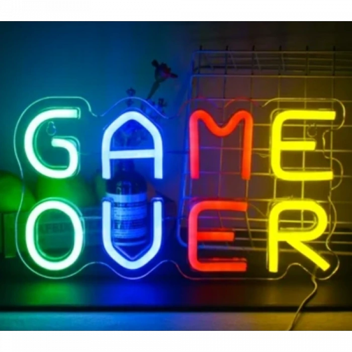 HERŞEYTREND GAME OVER Yazılı Neon Led