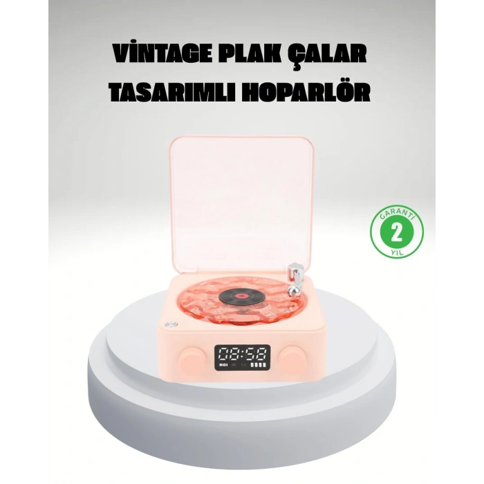 Gece Lambası Stereo Bluetooth Hoparlör Dijital Saat Su Dalgası Efektli 3-ü-1 Cihaz