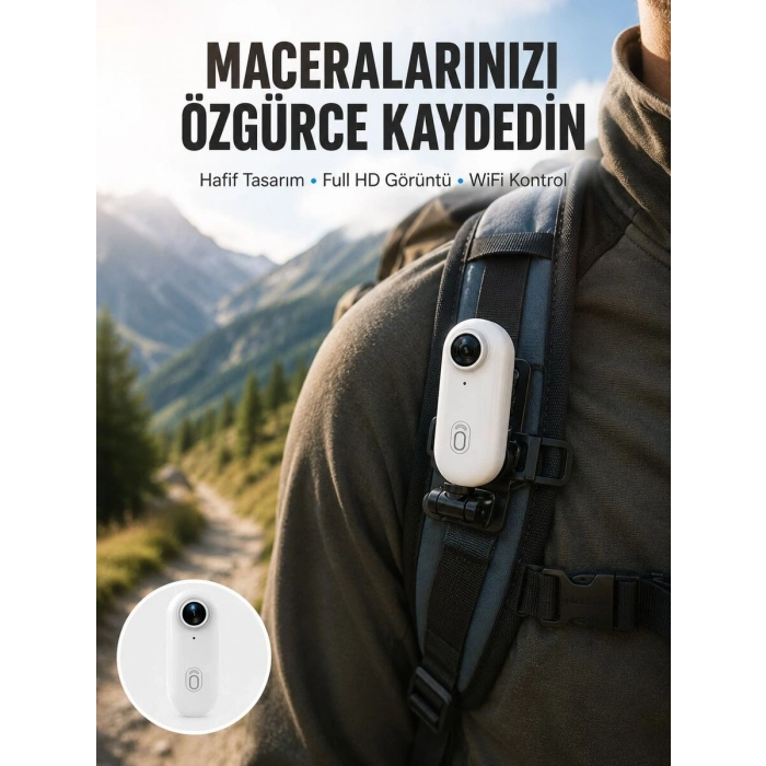 Geniş Açı Lensli WiFi Spor ve Vlog Kamerası Yeni Nesil