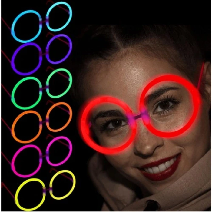 HERŞEYTREND Glow Stick Yuvarlak Gözlük 12 Adet