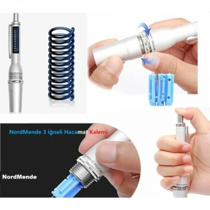 HERŞEYTREND Hacamat kalemi 3 İğneli 100 ADET İĞNE HEDİYE