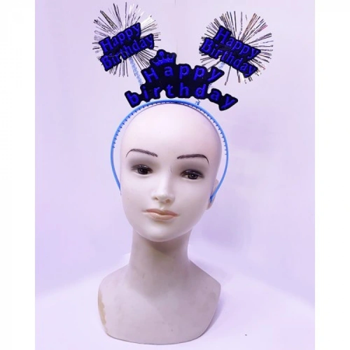 HERŞEYTREND Happy Birthday Neon Mavi Doğum Günü Tacı