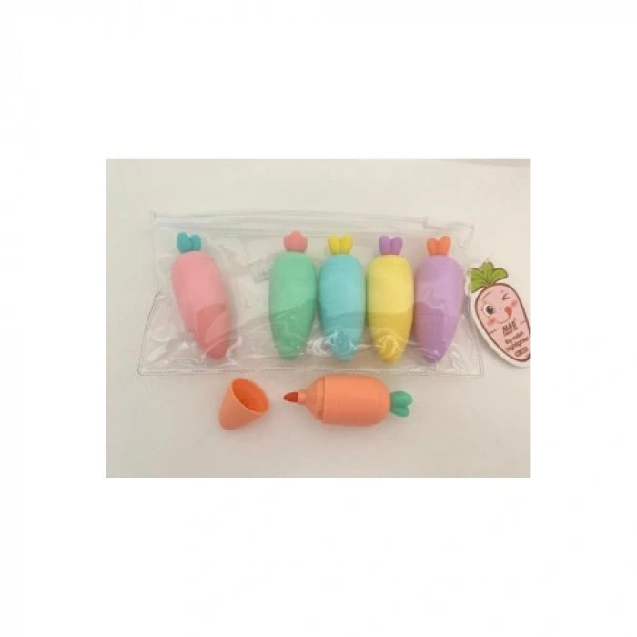 HERŞEYTREND Havuç Tasarımlı Fosforlu Kalem Seti