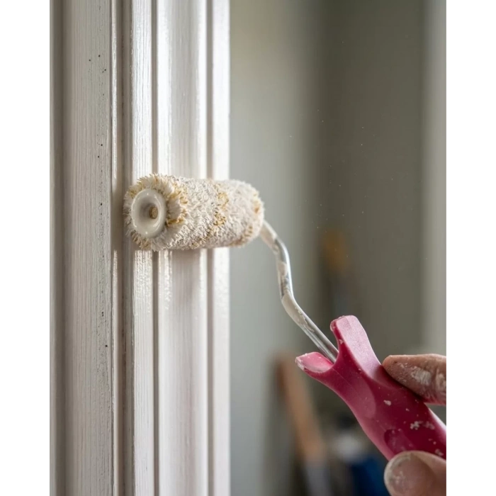 HERŞEYTREND 10 Cm Mini Boya Rulosu Seti 6 Adet Yedek Rulo Hediyeli Dar Alan Boyama Rulo Fırça