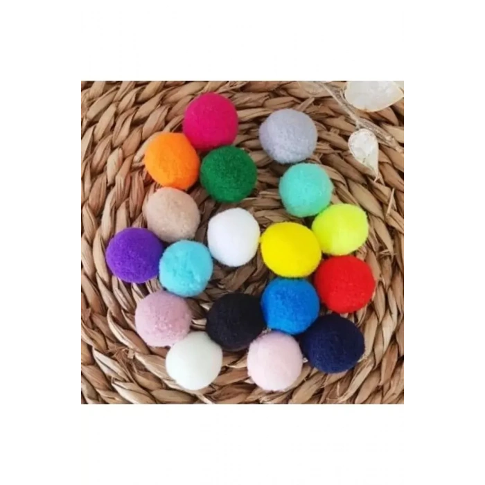 HERŞEYTREND 12mm Renkli Karışık Yumuşak Ponpon Peluş 200 Adet