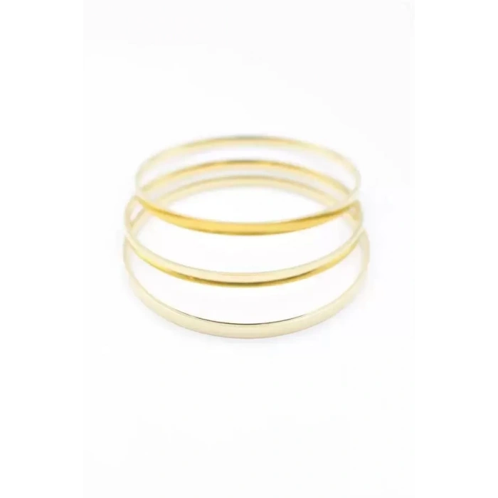 HERŞEYTREND 3lü Ajda Bilezik-65mm - Altın